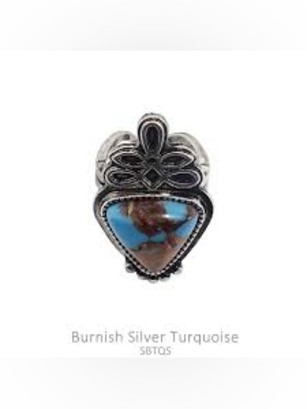 Western Fashion Burnish Silver Turquoise Ring - Women's Silver Turquoise Jewelry